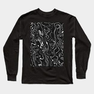 Black and white damascus abstract pattern Long Sleeve T-Shirt